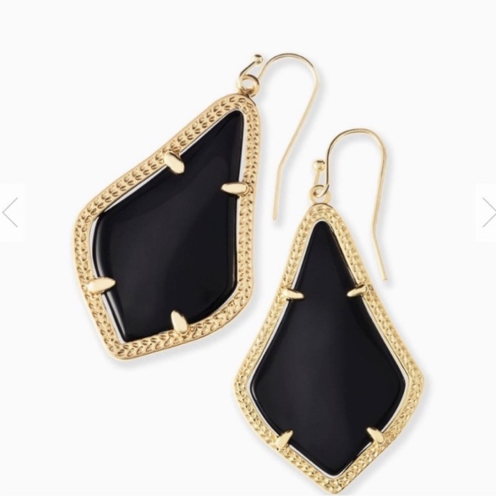Kendra Scott Black and Gold Geometric Earrings